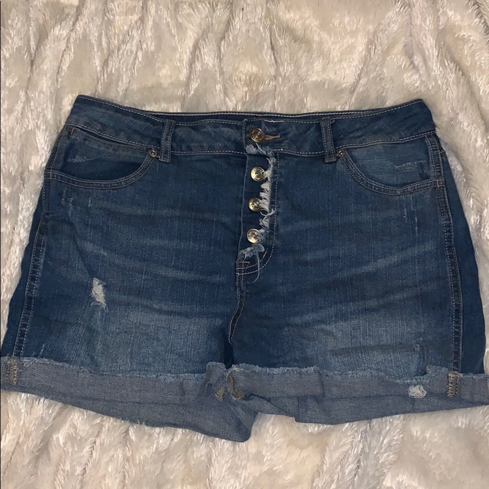 High rise jean short